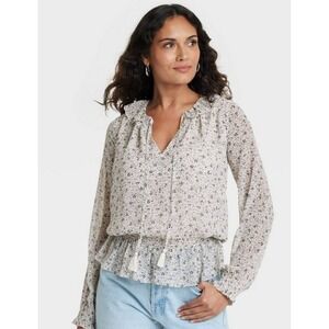 Universal Thread NWT Target XS Blouse Top Shirt Longsleeve Boho Cottagecore NEW